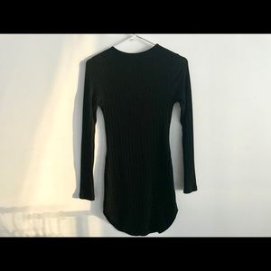 Black Long Sleeve Mini Dress